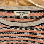Opening Ceremony coral, black, & cream striped sweater Photo 1