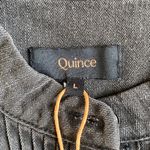 Quince  Distressed Denim Tuxedo Shirt Pleated Button Down Large Photo 3