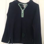 Sag Harbor Petite Women's Blue 1/4 Zip Front Pullover Hoodie Top Size Medium Photo 0