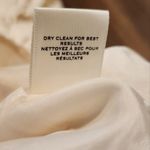 Moulinette Soeurs Cream Gold Sleeveless Dress Keyhole pleated Back peplum L 10 Photo 4