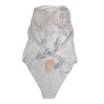 ANDIE The Paloma Ribbed One Pcs Swimsuit Sz M Lace Up White Feminine Retro NWT Photo 7