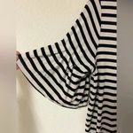 Z Supply Black and White Striped Bell Sleeve Shirt M Photo 2