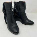 See By Chloe  Fringe Ankle Boot size 40 Black Wedge Bootie Photo 4
