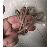 Bright Copper‎ Colored Bangle Bracelet Intertwined Shimmer Sides CNJ Photo 0