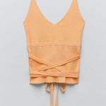 ZARA Strappy Knit Orange Top Photo 1