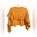 ZARA  Orange Ruffle Sleeve Statement Cropped Top Bold & Playful Sz M Photo 1