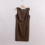 Kate Hill Lagenlook Wool Mohair Shift Dress Sleeveless Brown Photo 4