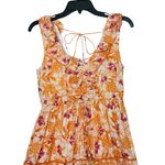 CELINA MOON 100% cotton boho long metallic maxi dress S‎ Orange Photo 1