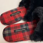 Victoria's Secret Victoria’s Secret Satin plaid Christmas Slippers Red Black Size M A4 Photo 1