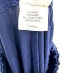 Soma  Size XS Pants Navy‎ Blue Teal Trim Embroidery Loose Fit Wide Leg High Rise Photo 4