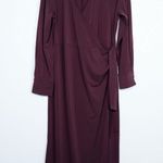 Jaclyn Smith Wine Purple Wrap Maxi Dress Size Large Photo 0