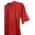 Jealous Tomato Large burnt orange mini short sleeve Velvet Sheath dress mock Neck back zipper Photo 8