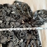 J Jill NWT Sz LG Black White Tropical Floral HiLo Popover Blouse Ruffle Peasant Photo 10