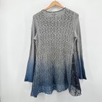 ADORE Ombre Knit Tunic Top Small Gray Blue Layered Long Sleeve Boho Lagenlook Photo 6