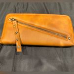 Free People Wallet Zip Around Wristlet Vegan Leather Brown 8"x4" Photo 1