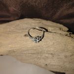 Vtg Avon Sterling Silver 925 Solitaire CZ Ring Size 11Ribbon Floral Engagement Photo 6