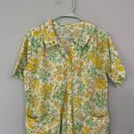 Vintage 1960s Floral Print House Coat Dress Approx Women's Size Medium / Large Photo 2