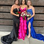 Stunning Custom Black v chest cutout prom dress Size 2 Photo 4