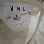 H&M T. H. M. L‎ Society Street Textured Dress Cream Puffy Sleeve Size Small Photo 3