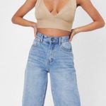 Nasty Gal Go For Knit Ribbed Bralette Halter Plunge V-neckline Oatmeal Beige L Photo 5