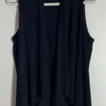 Kaari Blue  Faux Suede Black Open Front Vest size xl Photo 0