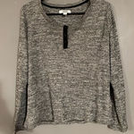 Sonoma Grey Scoop Neck Long Sleeve Top Size Small Photo 0