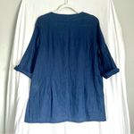 Saint Tropez West  | Navy Blue Linen Tunic Top Sz S Photo 2