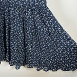 Brandy Melville Women's Mini Dress Navy Blue Floral Tiered Flowy Tie Back Small Photo 3