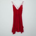Free People  One Adella Lace Slip Mini Dress Red Womens Size S Whimsical Fairy Photo 8