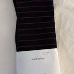 Ann Taylor  LOFT Boot Socks Black Purple Stripe Size 9-11 NEW Cotton Blend Photo 0