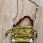 Bauerny  Velvet Beaded Top Handle Silver Chain Purse Handbag Shoulder Bag NWT Photo 0