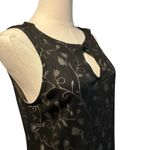 Saint Tropez West VTG Dress SZ 8 Sheer Overlay Lace Floral Black Sleeveless USA Photo 5