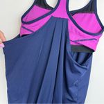 Fabletics Norwalk Built in Bra Tank Top Navy Purple Flowy 2 in 1 Photo 10