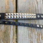 2 pcs Gothic small Spike faux leather punk bracelet emo Rivets Cuff Black Photo 2