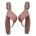 Gucci GG Logo Marmont Leather Thong Flat Sandals Pink Gold Size 37.5 Photo 7