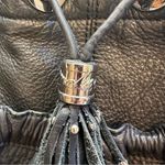 B. Makowsky Black Leather Drawstring Shoulder bag Photo 12