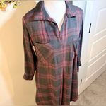 Cloth & Stone Anthro Soft Flannel Tunic Shirt Dress Plaid w/Pockets ~ XS💛 Photo 2