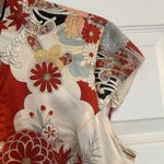 Jonathan Martin VTG  Oriental 100% Silk Dress Sz 12 Lined Floral Mandarin Collar Photo 4