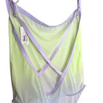Aerie Smoothez by  Sleeveless Sheer Mesh Bodysuit Size Large Violet Flurry Ombre Photo 5