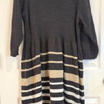 Studio One  New York 3X Gray Striped Knit Sweater‎ Dress Plus Size Photo 0