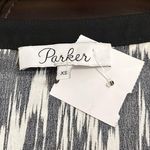 Parker  100% Silk Black and White Vintage Silk Dress with Drawstring Sz XS Photo 4