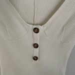 Reformation Marten Ivory Ribbed Scoop Bodysuit Buttons (S) Photo 2