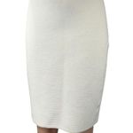 Rebecca Minkoff Amelia White Ribbed Knit Straight Pencil Knee Length Skirt Sz M Photo 0