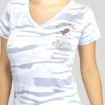 Harley Davidson  cute  gray/ blue/ white camo style T-shirt Photo 0
