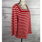 Talbots Tee Shirt Womens XL Stripe Square Neck 3/4 Quarter Sleeve Cotton Photo 2