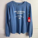 NWT 100% Blue THORUNN Fleece Pullover Crewneck Sweatshirt Photo 2