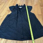 Sézane Sezane Black‎ Silk Castelle Ruffle Neck Button Front Blouse Size 36 Photo 7