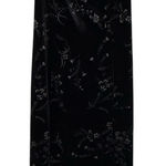 CDC Petites Black Velvet Floral Maxi Dress Size 6 Gothic y2K Romantic Front Slit Photo 0