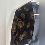 Vintage Velvet Studded Cropped Jacket Shrug Paisley Shoulder Pads Medium Black Photo 1