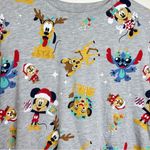 Disney 100 Character Christmas Shirt Sleeve T Shirt Juniors XXL Gray Stitch Photo 1